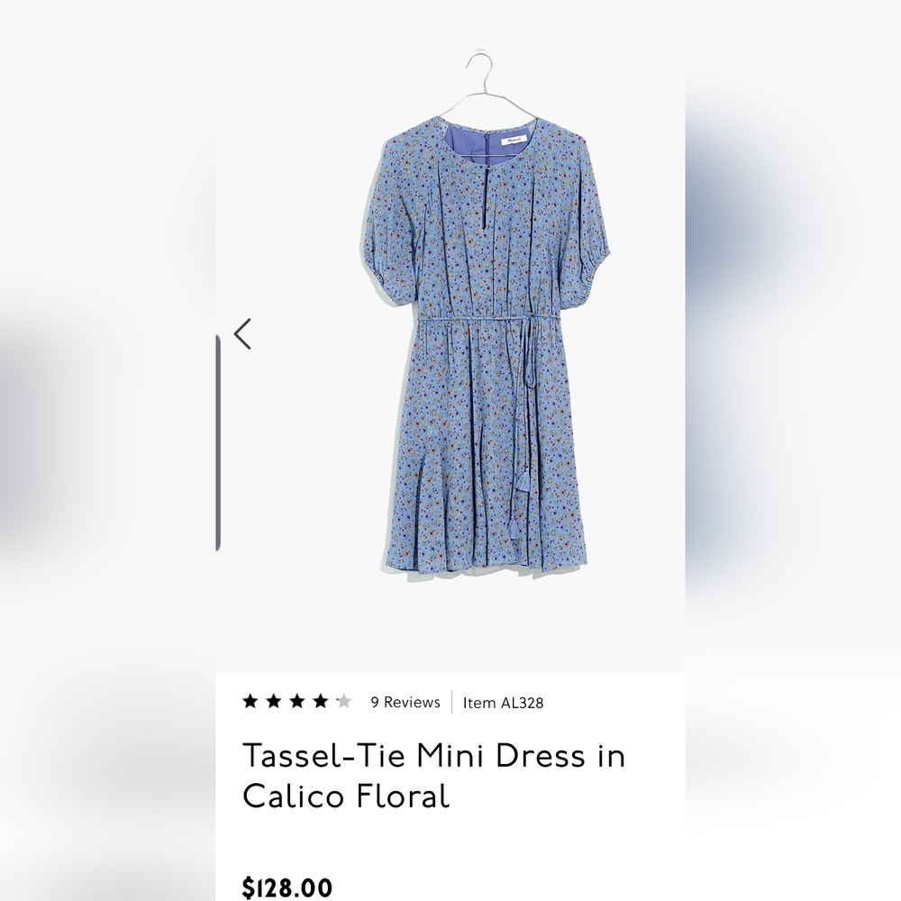 Madewell Button Dress PANSY FLORAL blue viscose Caliso Floral Size 6 $128 - Picture 5 of 16